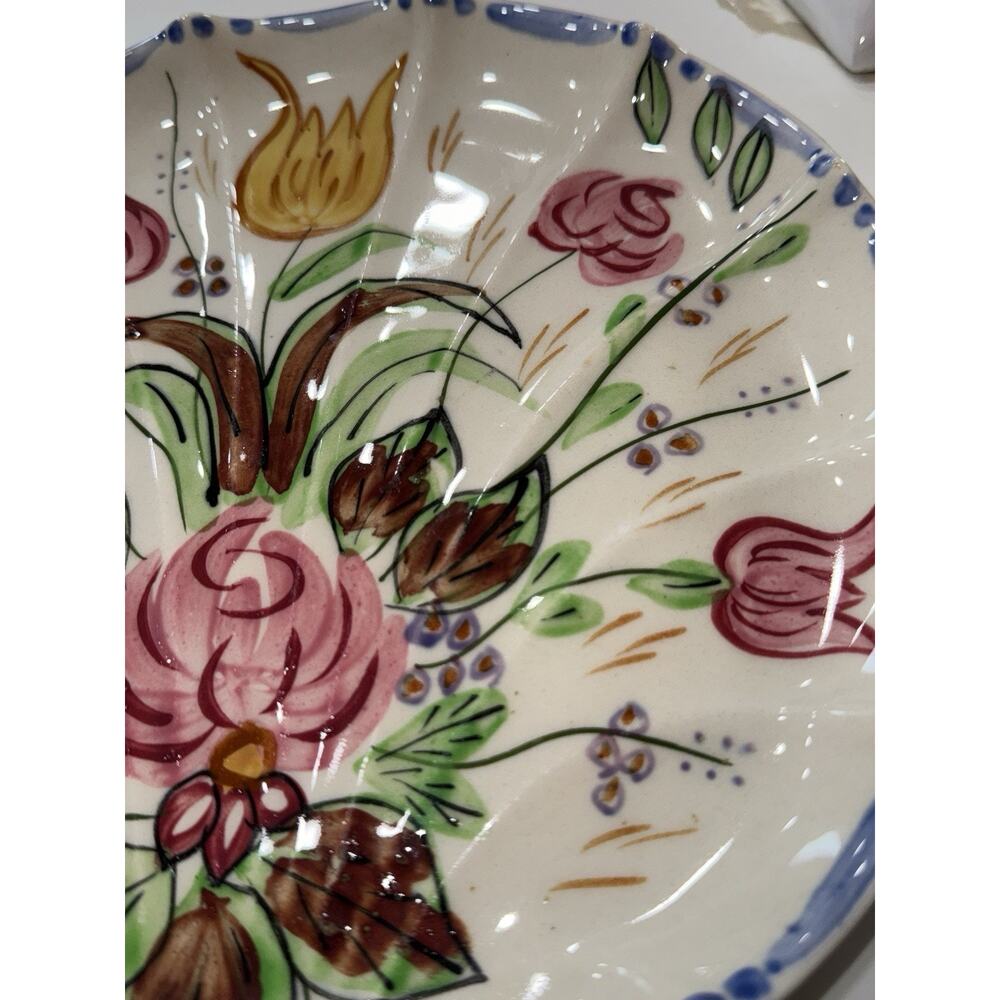 Vintage Blue Ridge Southern Potteries Hand Painted Floral Plate Nova Rose 10” - Picture 2 of 5